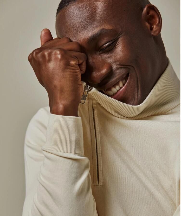 Profuomo Elegante ecru half zip trui Beige Heren - Foto 3