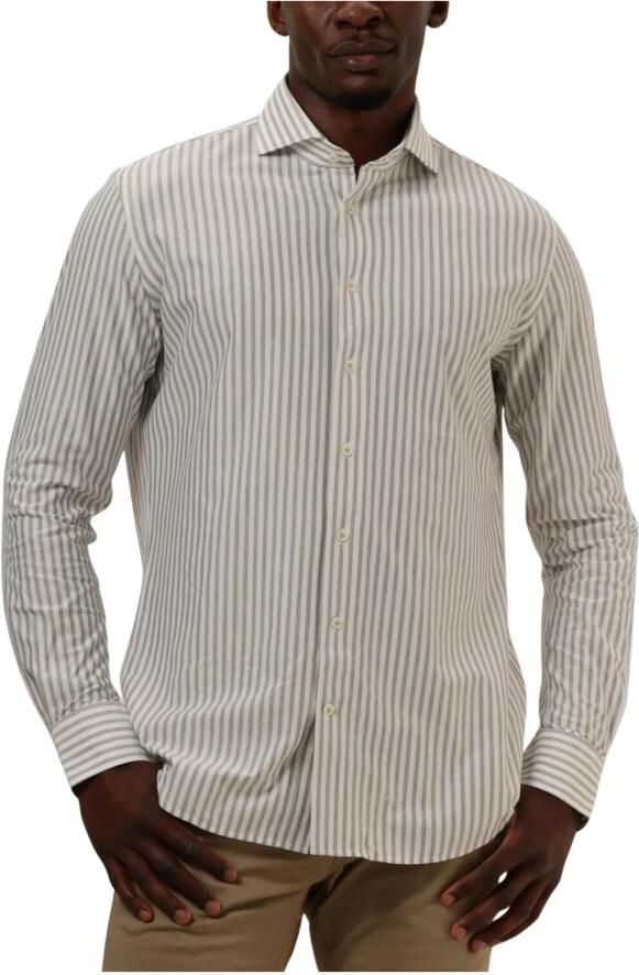 PROFUOMO Heren Overhemden Shirt X-cutaway Sc Sf Japanese Knitted Taupe - Foto 3