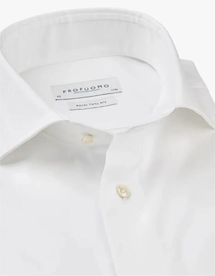 PROFUOMO Heren Overhemden Shirt X-cutaway Japanese Knitted Wit - Foto 13