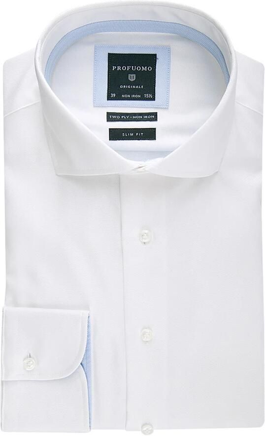 Profuomo Witte Business Overhemd van Katoen White Heren - Foto 11