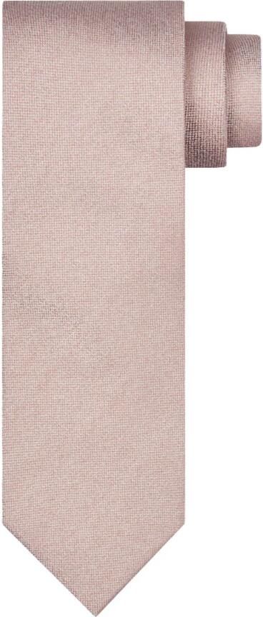 Profuomo Zijden Geweven Beige Stropdas Pink Heren