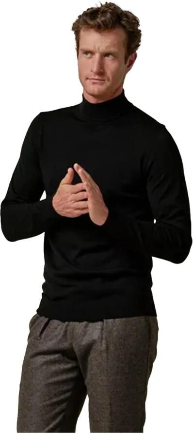 PROFUOMO Heren Truien & Vesten Pullover Mock Zwart - Foto 5