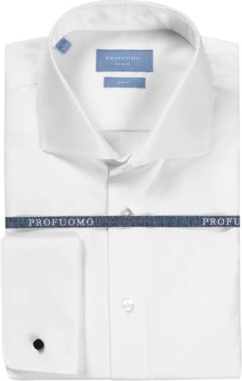 Profuomo Slim fit zakelijk overhemd van twill