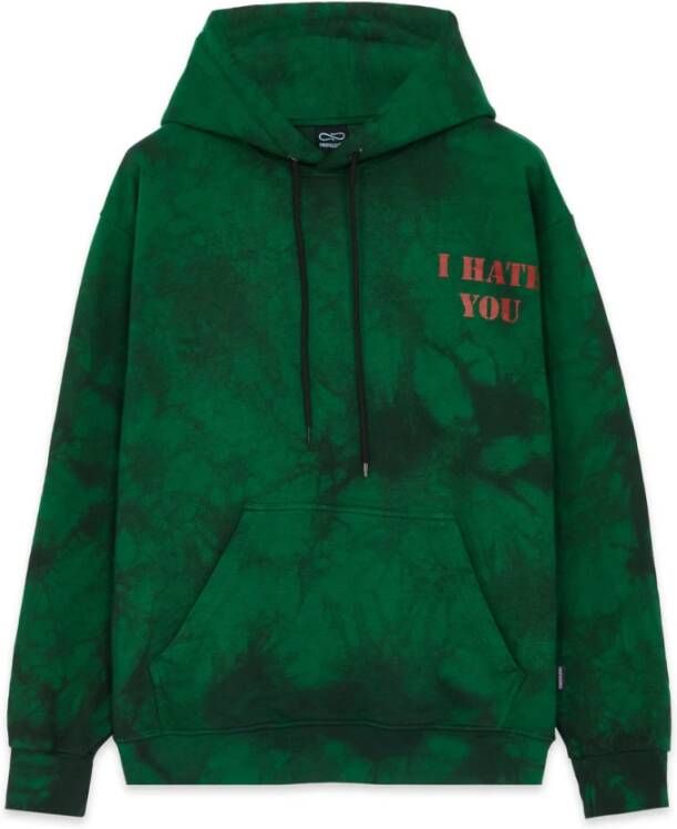 Propaganda Terminator Tie Dye Hoodie Sweatshirt Green Heren