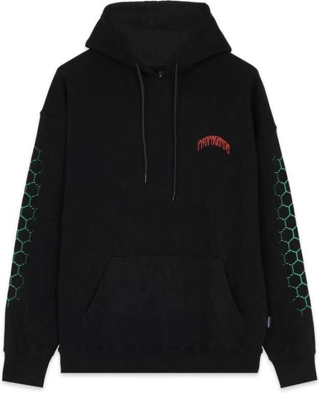 Propaganda Zwarte Triangle Sting Hoodie Lange Mouw Black Heren