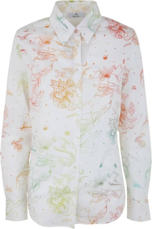 PS By Paul Smith Blouse With SEA Pattern Wit Dames