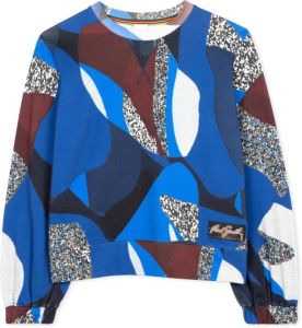 PS By Paul Smith Botanische Collage Sweater Blauw Dames