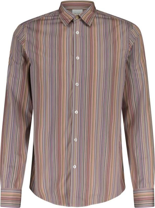 PS By Paul Smith Kleurrijk Gestreept Overhemd Gemaakt in Italië Multicolor Heren