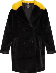 PS By Paul Smith Faux-shearling coat Zwart Dames