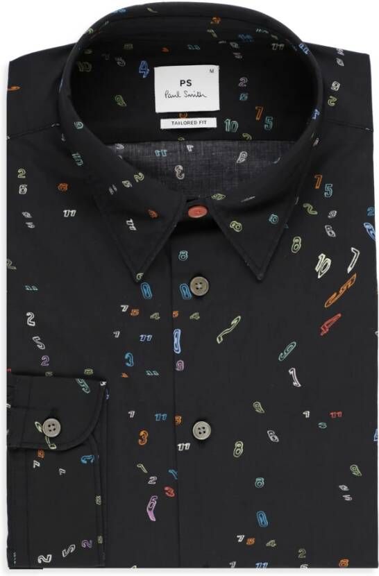PS By Paul Smith Stijlvolle Zwarte Katoenen Herenshirt Black Heren
