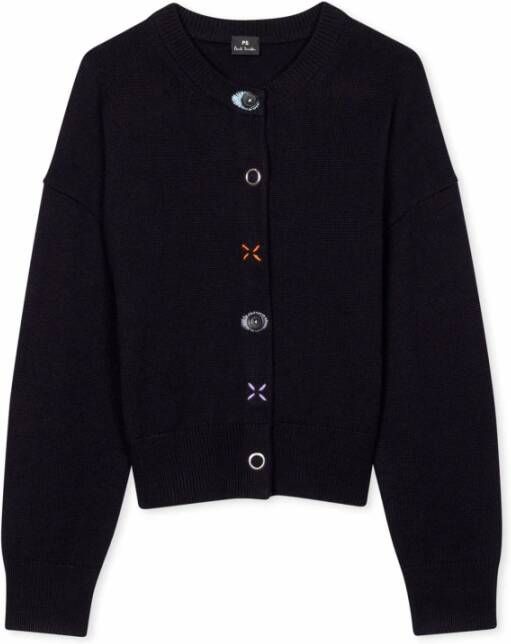 PS By Paul Smith Gemengde Knopen Cardigan Blauw Dames