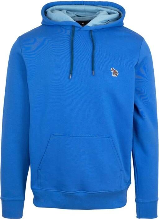 PS By Paul Smith Blauwe biologisch katoenen hoodie met geborduurd zebra logo Blue Heren