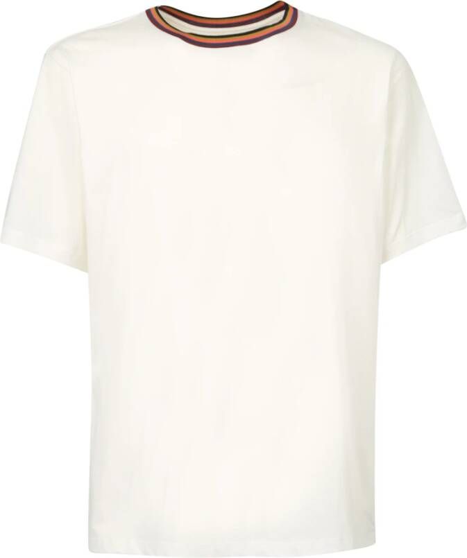 PS By Paul Smith Logo print streep t-shirt Wit Heren