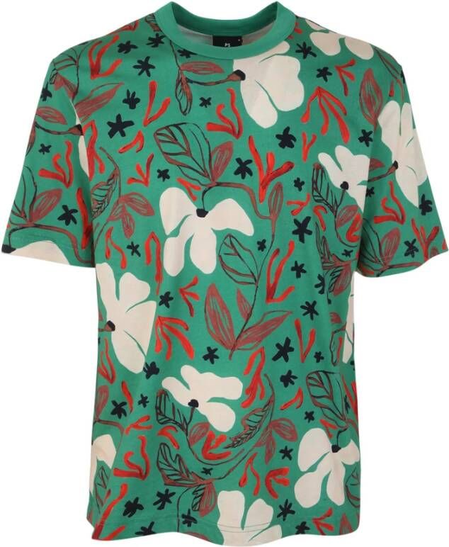 PS By Paul Smith Mens SS T Shirt SEA Floral Groen Heren