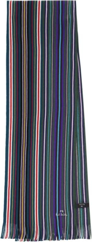 Paul Smith Multicolor Spectrum Stripe Wollen Sjaal Multicolor Heren