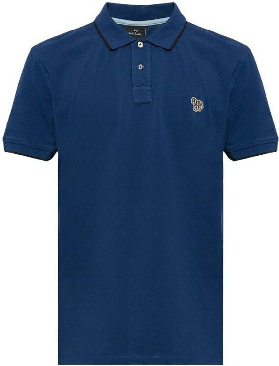 PS By Paul Smith Zebra Logo Polo Shirt Blue Heren