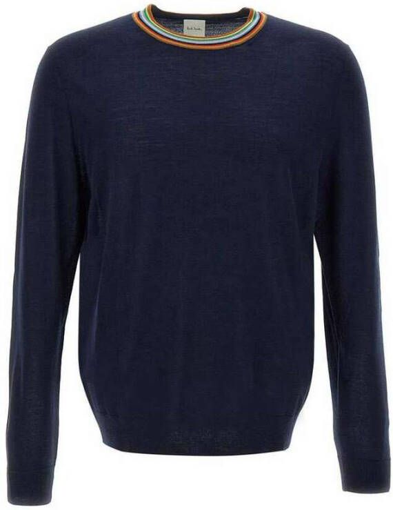 PS By Paul Smith Round-neck Knitwear Blauw Heren