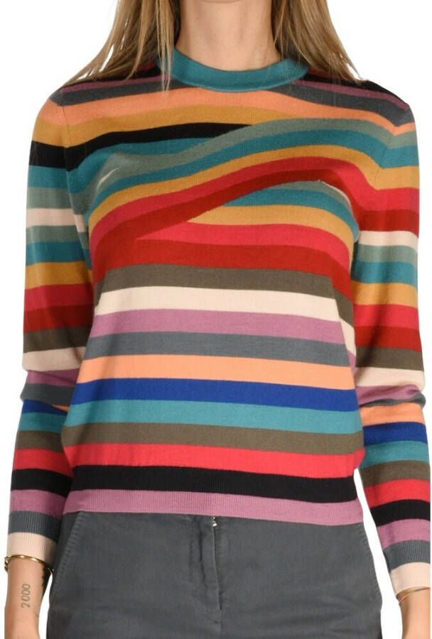 Paul Smith Swirl Stripe Merino Wool Sweater Rood Dames