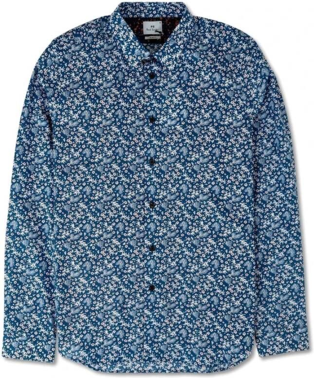 PS By Paul Smith Shirt Slim Lslv Blauw Heren
