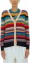 PS By Paul Smith Signature Stripe Cardigan Rood Dames - Thumbnail 1