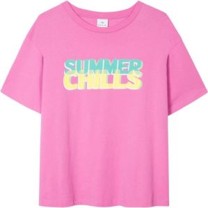 PS By Paul Smith Summer Chills Print T-Shirt Roze Dames
