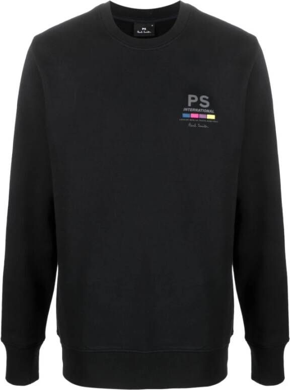 PS By Paul Smith Grafische Print Sweatshirt Upgrade Zwart Multikleur Biologisch Katoen Black Heren
