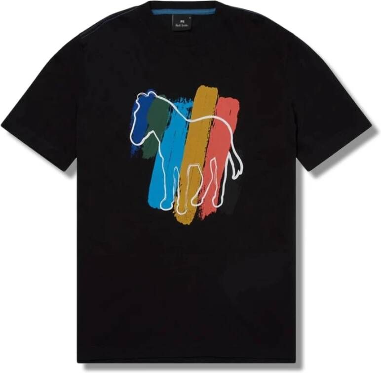 PS By Paul Smith T-shirt brede streep zebra Zwart Heren