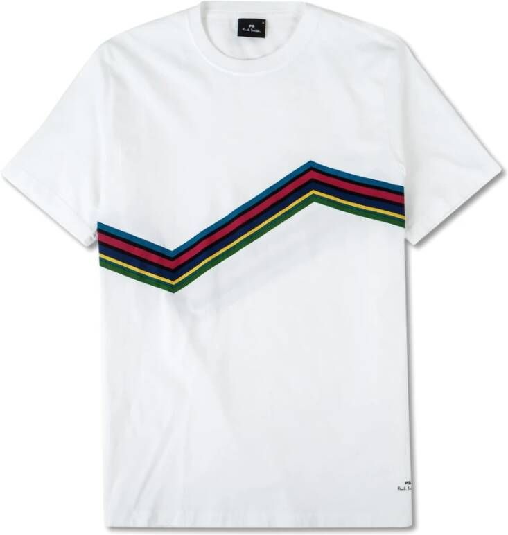 PS By Paul Smith t-shirt multi-strepen Wit Heren