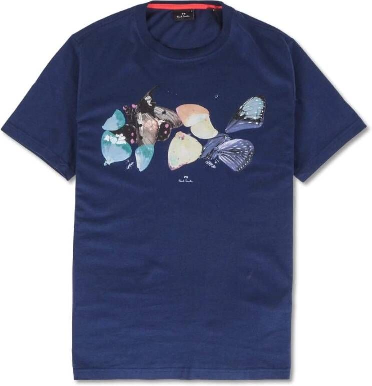 PS By Paul Smith T-shirt van de vlinder Blauw Heren