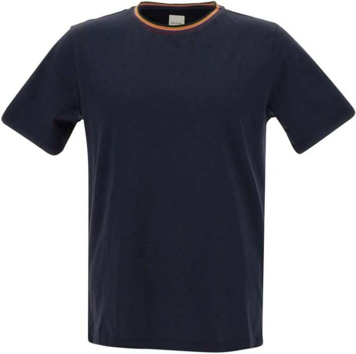 Paul Smith Blauw Gestreept Biologisch Katoenen T-Shirt Blauw Heren
