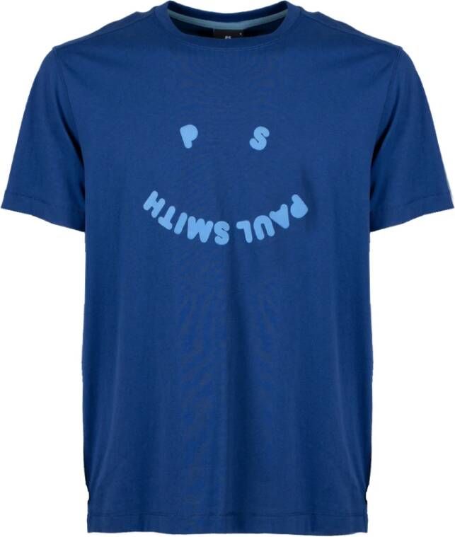 PS By Paul Smith Contrasterend Logo T-Shirt voor Heren Blue Heren