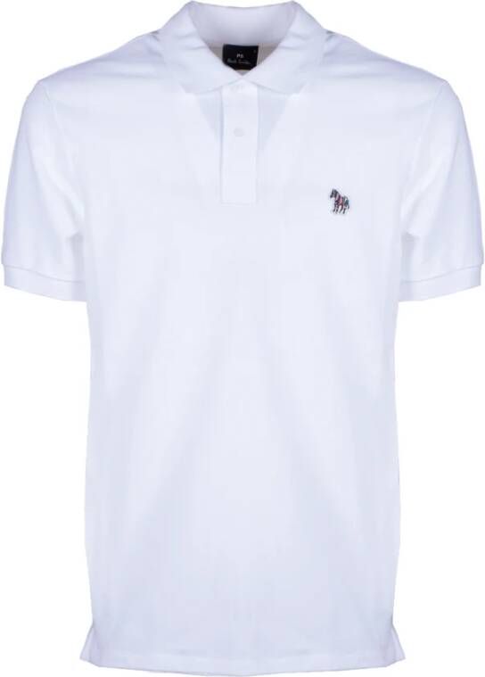 PS By Paul Smith Zebra Sports Stripe Polo Shirt White Heren