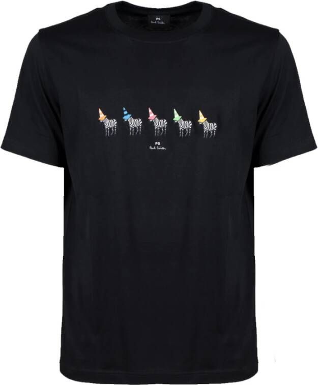 PS By Paul Smith Zebra Line Up T-shirt Black Heren