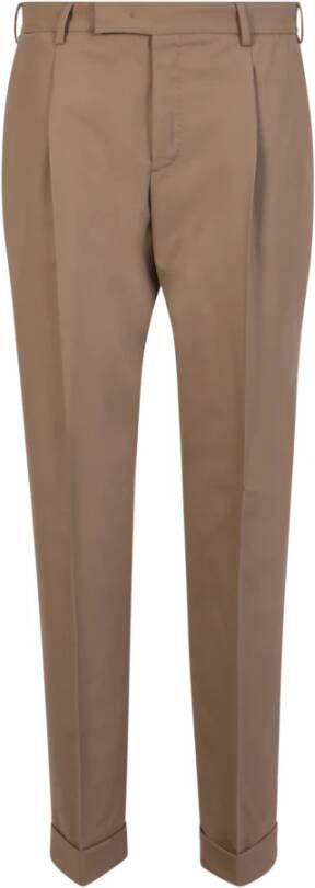 PT Torino Beige Wolblend Broek Beige Heren