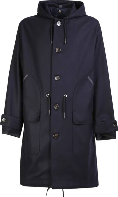 PT Torino Haped Coat door . Onmisbaar kledingstuk voor het winterseizoen; rijk aan details met een informeel ontwerp Blauw Heren