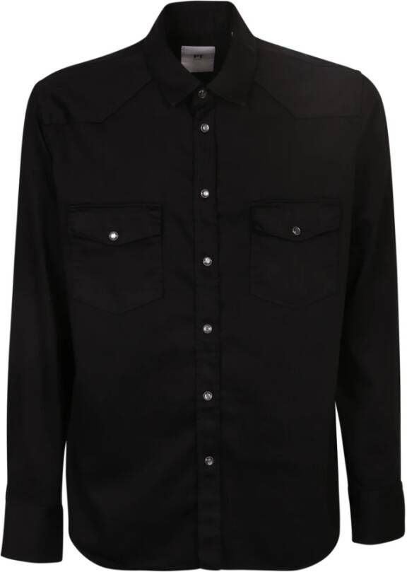 PT Torino Klassieke zwarte denim shirt voor heren Zwart Heren