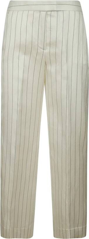 PT Torino Leather Trousers Wit Dames