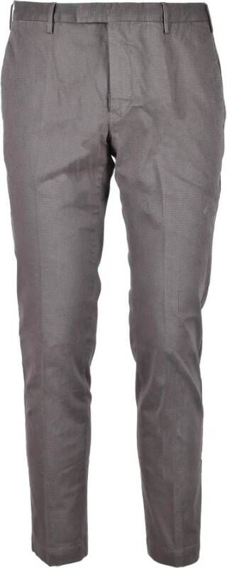 PT Torino Grijze Wol Straight Leg Broek Gray Heren