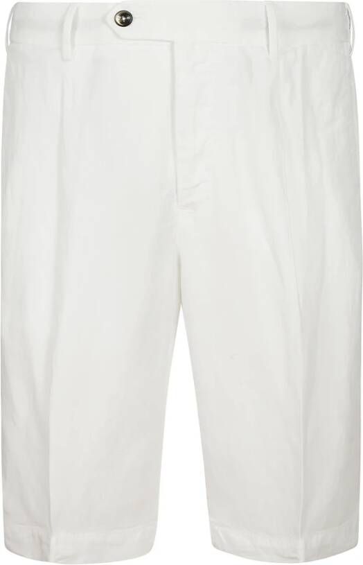 PT Torino Witte Lyocell Bermuda Shorts White Heren