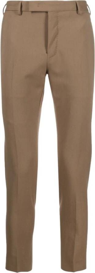 PT Torino Slim-fit Trousers Bruin Heren