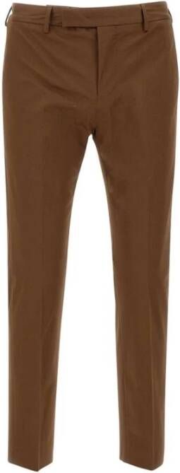 PT Torino Slim-fit Trousers Bruin Heren