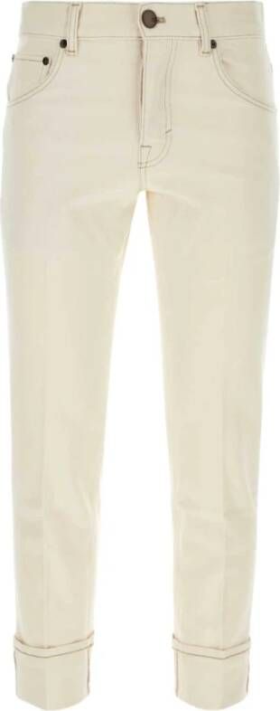 PT Torino Stretch Cotton Dub Pant in Melange Ivory White Heren