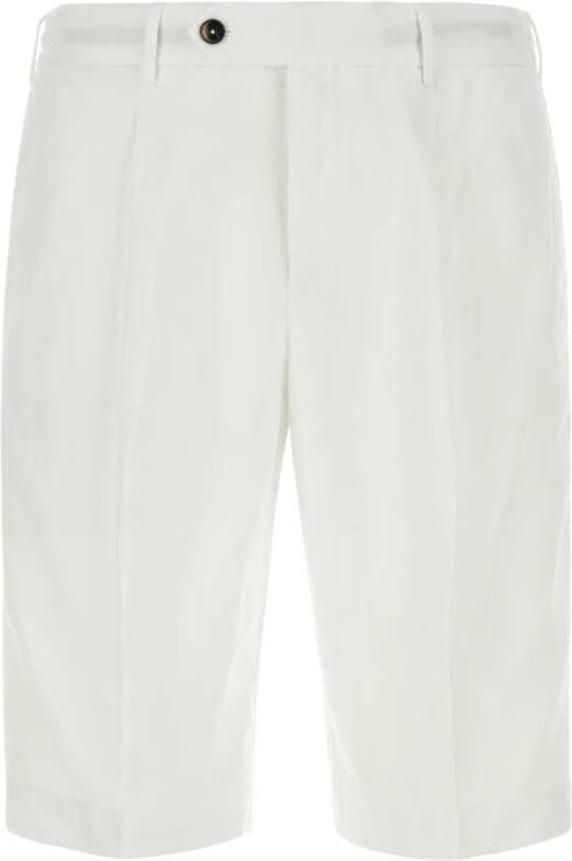 PT Torino Witte Lyocell Bermuda Shorts Wit Heren
