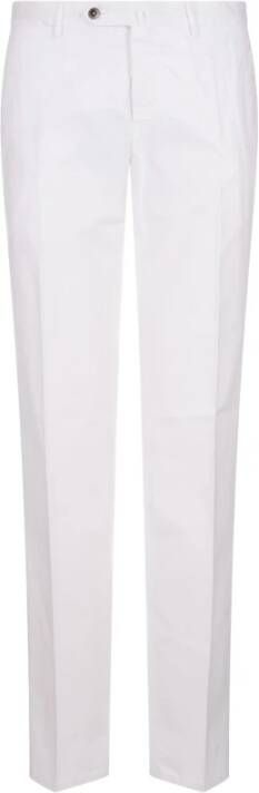 PT Torino Witte Slim Fit Broek van Stretchkatoen met Getailleerde Pasvorm White Heren