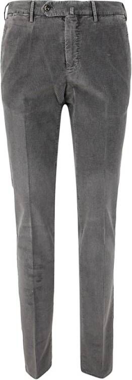 Pt01 Platte broek met diagonale zakken Grijs Heren