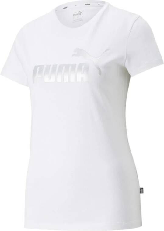 Puma Bedrukt Logo T-Shirt Wit Dames