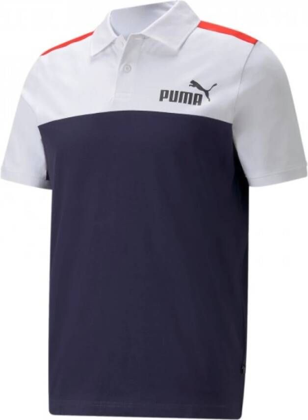 Puma Essentials+ Block Jersey Polo Blauw Heren