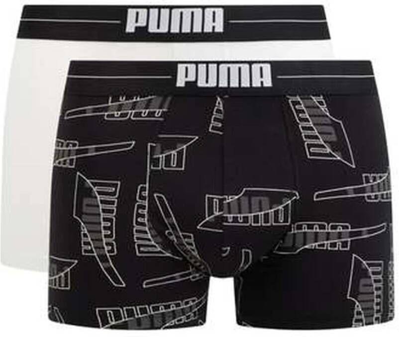 Puma Geometrische Sportieve Boxershorts Zwart Heren