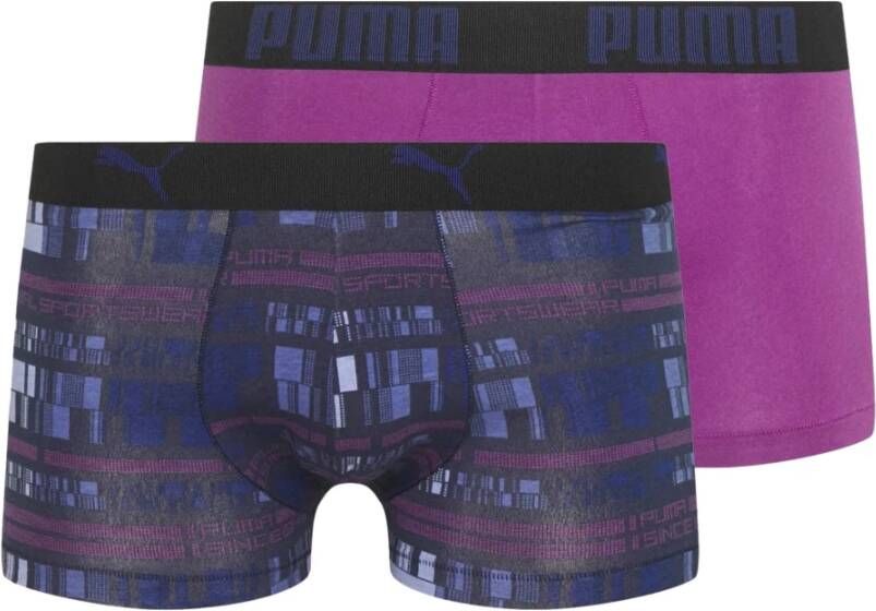 Puma Geometrische Sportieve Hardloopshorts Purple Heren