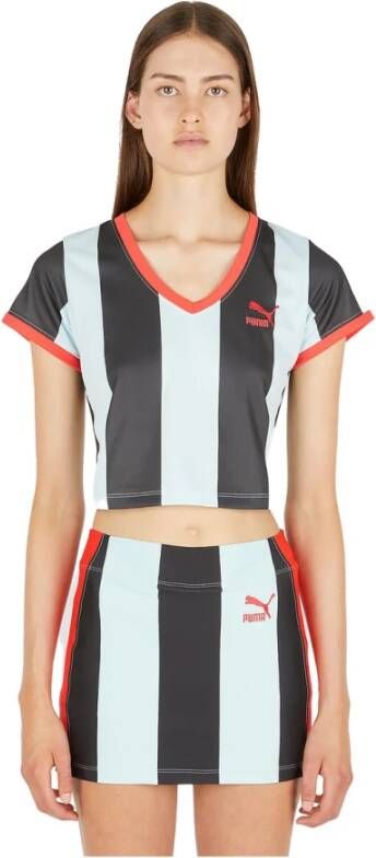 Puma Gestreepte Crop Tee X Dua Lipa Multicolor Dames